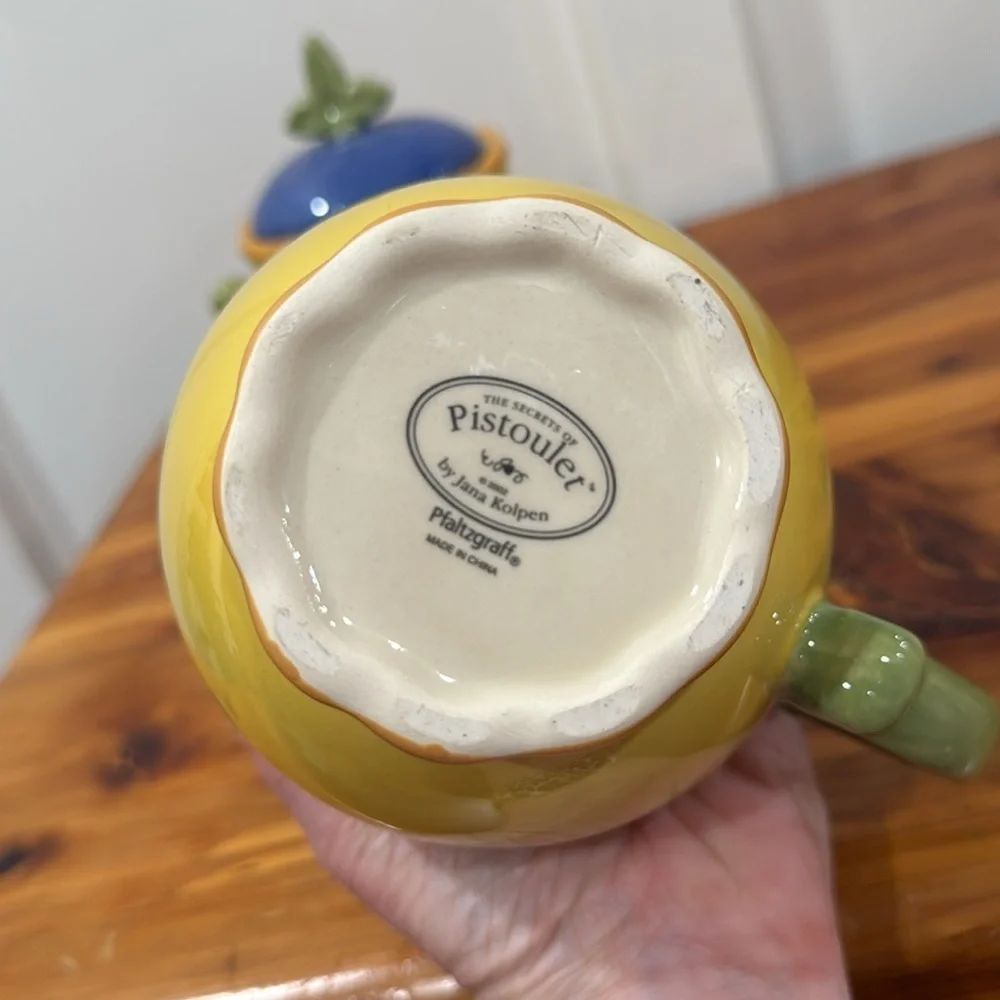 Pfaltzgraff Secrets of Pistoulet Sugar Bowl w/ Lid & Creamer